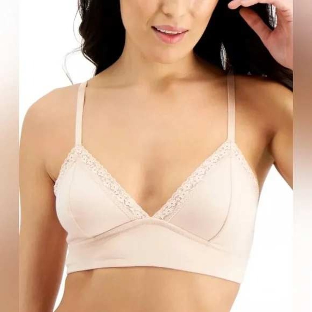 Jenni Wireless Bralette Lace Trim Comfort Bra Lounge Soft‎ Beige Sz XXL / #8125